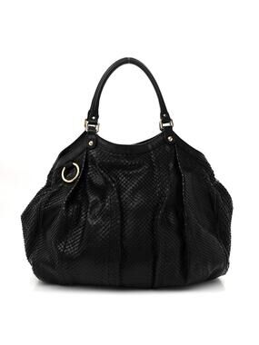 Gucci Snakeskin Large Sukey Tote Black #293742G67B